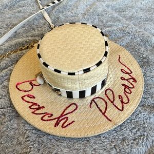 Betsy Johnson Beach Please Straw Hat Purse